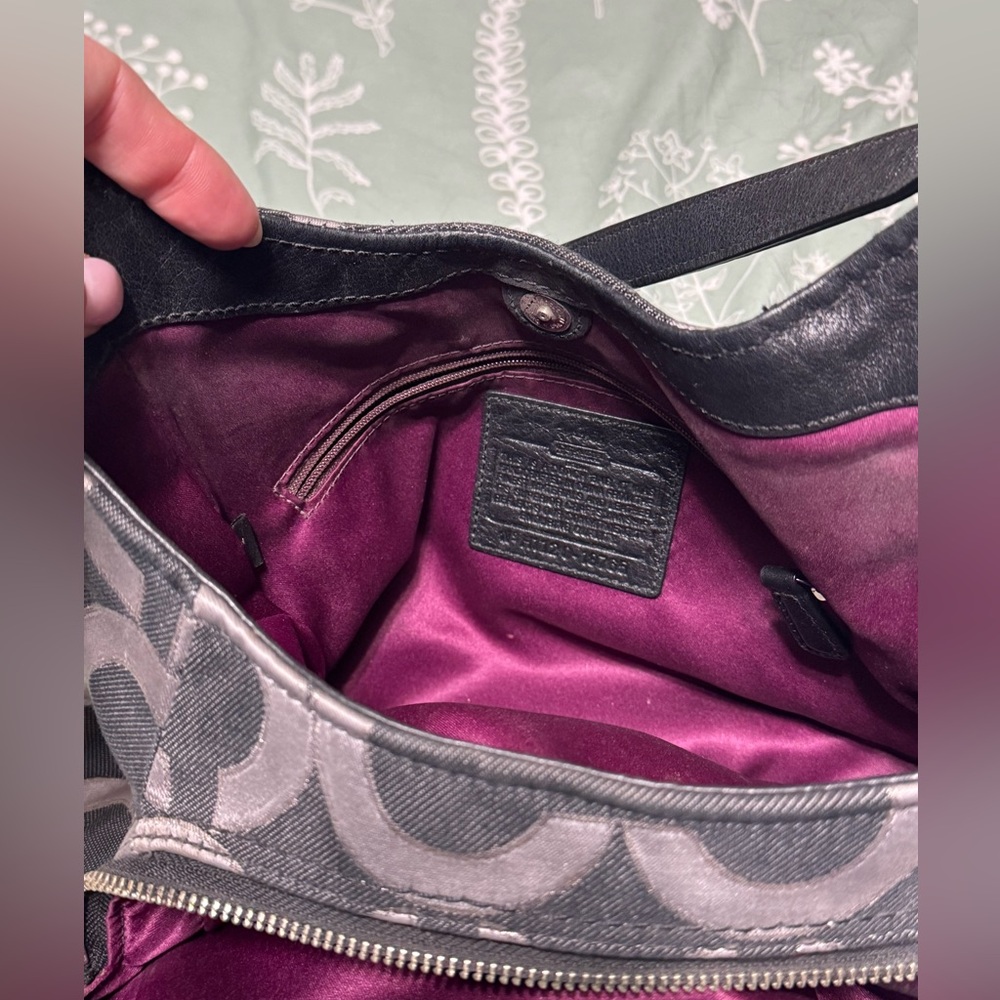 Coach Black and Gray Patterned Shoulder Bag - Picture 7 of 7